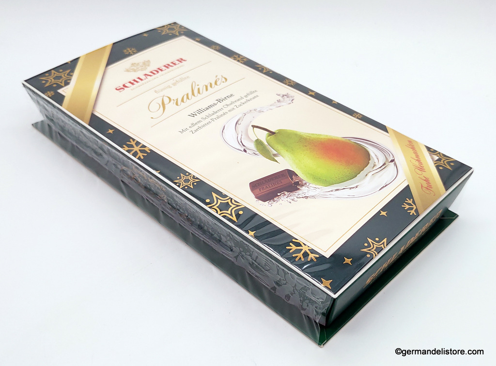 Schladerer 12-Piece Dark Chocolate Pralines with Williams-Birne Pear Brandy
