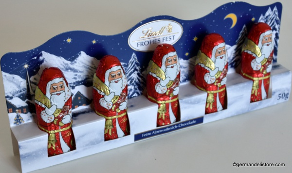 Lindt 5 Mini Santas Alpine Milk Chocolate