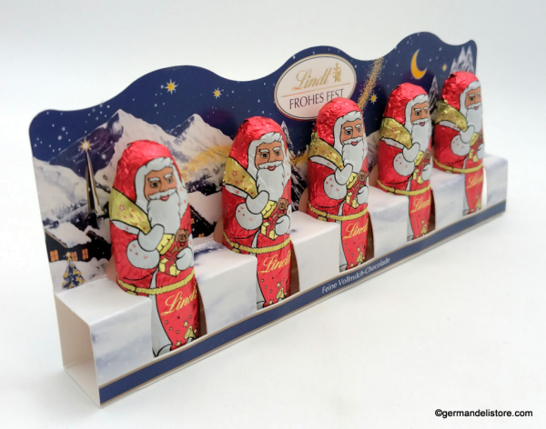 Lindt 5 Mini Santas Alpine Milk Chocolate