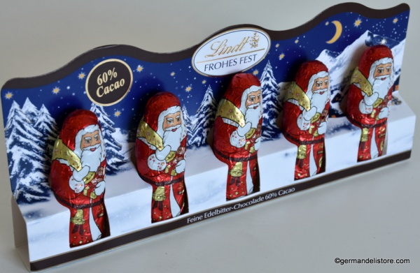 Lindt 5 Mini Santas Dark Chocolate
