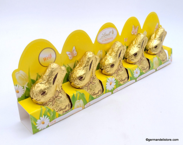 Lindt 5 Mini Easter Bunnies White Chocolate