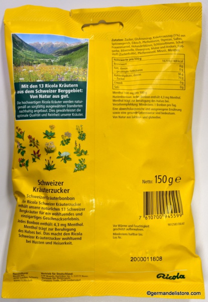 Ricola Schweizer Kräuterzucker Original Swiss Herb Candy Drops 4053