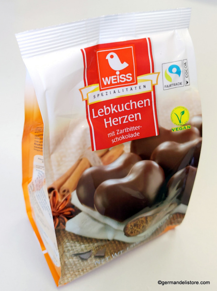 Weiss Gingerbread Hearts Dark Chocolate