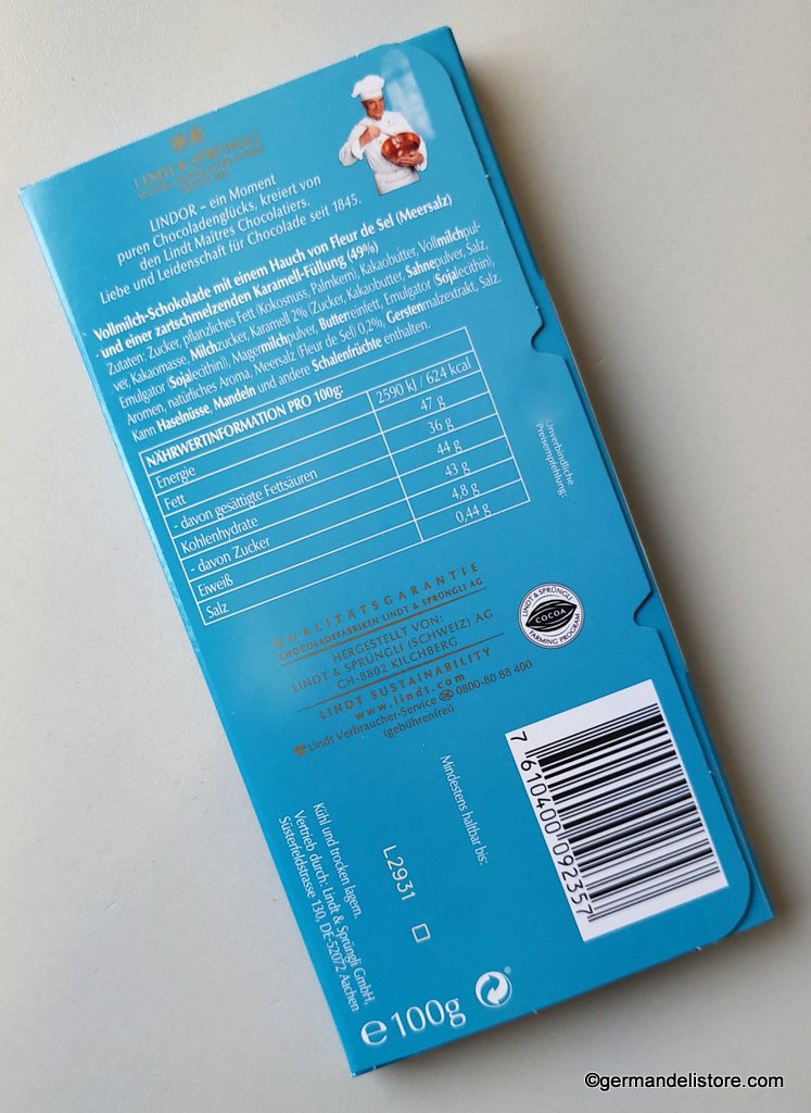 Tablette de Chocolat Excellence Noir Caramel à la pointe de Fleur de Sel  Lindt 100 grs - Drive Z'eclerc